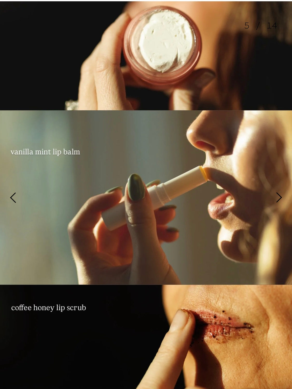 Gentle, Clean Coffee Lip Polish + Vanilla Mint Balm Set + Coffee Vanilla Tallow Eye Cream Gift Set