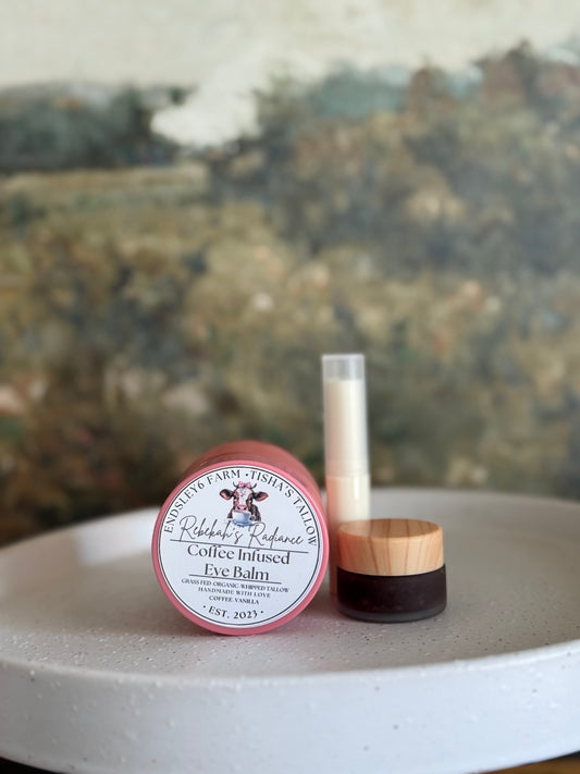 Gentle, Clean Coffee Lip Polish + Vanilla Mint Balm Set + Coffee Vanilla Tallow Eye Cream Gift Set