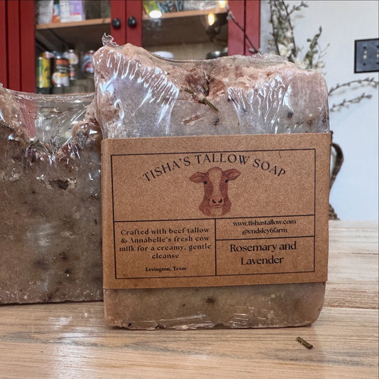 Lavender and Rosemary Tallow Soap Bar